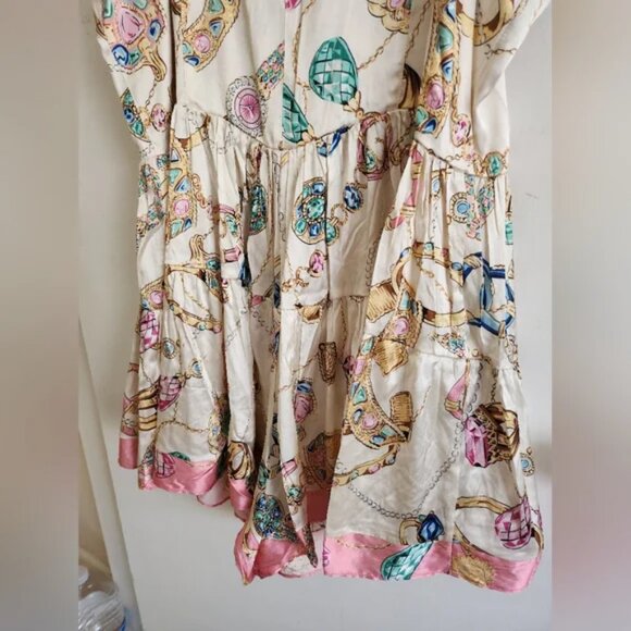 Vanessa Mooney Elisabeth Romper ICONIC VINTAGE JEWELRY SCARF PRINT - Picture 11 of 15